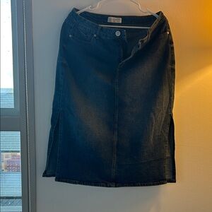 LOFT Dark Blue Denim Pencil Skirt